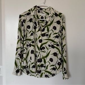 100% silk Equipment flower shirt